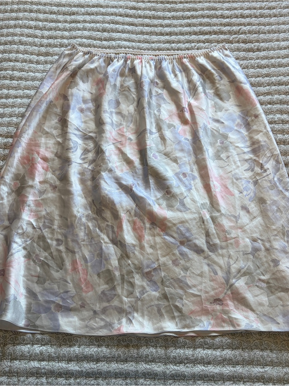 TJW floral midi slip skirt